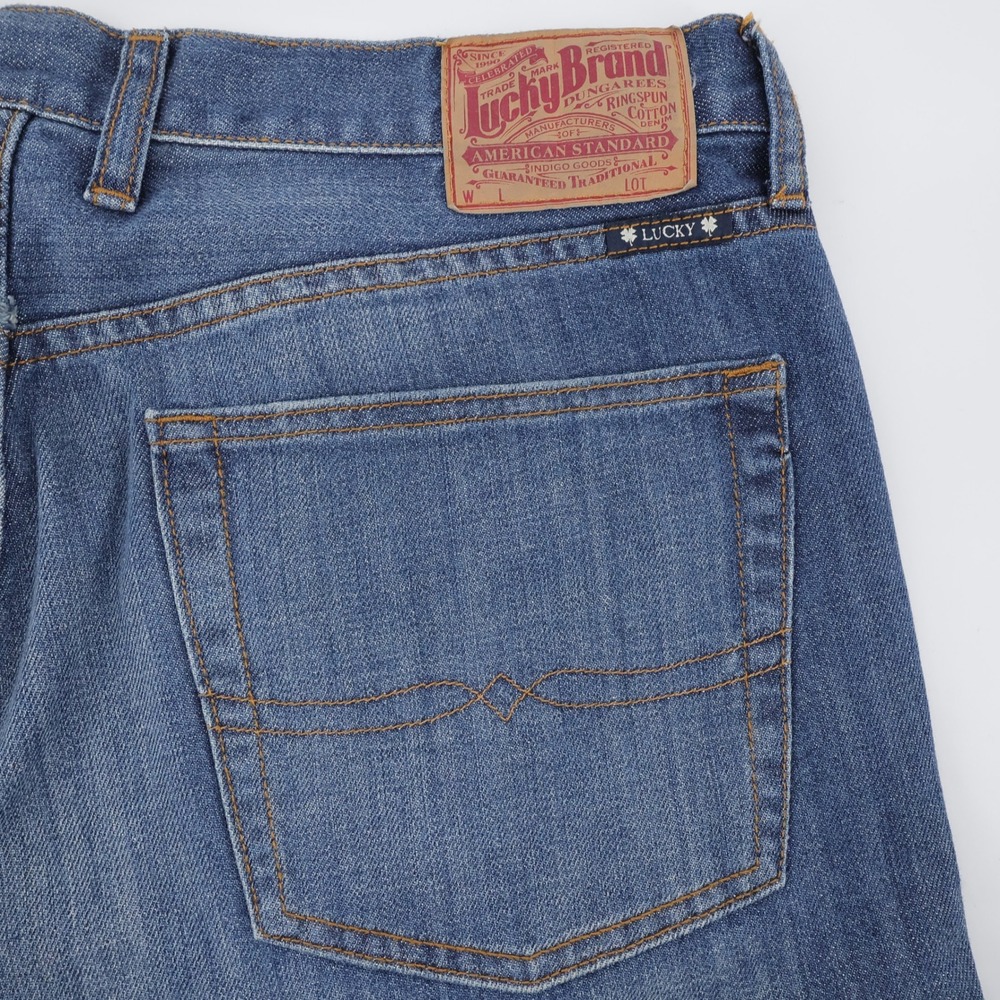 Lucky Brand 181 Relaxed Straight Jeans Blue Mens 36x34